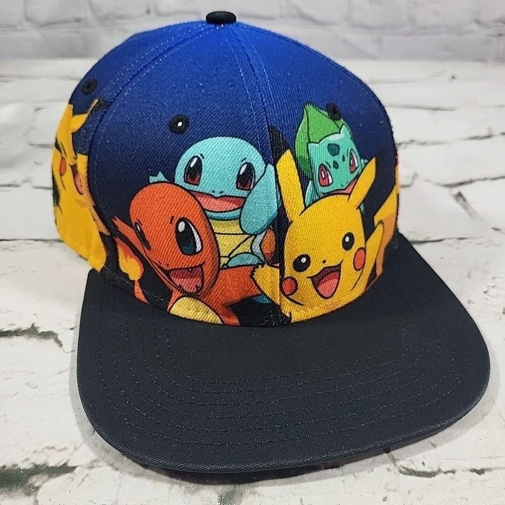Pokemon Pikachu Charmander Squirtle Youth Snapback Hat Adjustable Ball‎ Cap